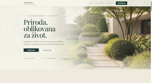 Elegant responsive website for ARBORA landscaping and garden design