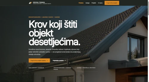 Professional responsive website for KROVNA TEHNIKA roofing company