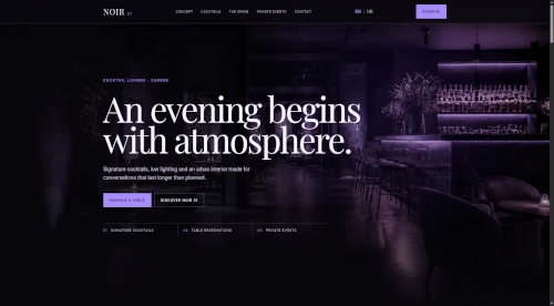 Premium responsive website for NOIR 21 Cocktail Lounge